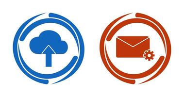 Upload to Cloud and Message Settings Icon vector