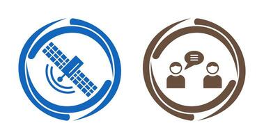 Satellite and Chatting Icon vector