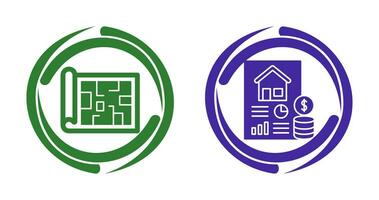 Blueprint and loan Icon vector