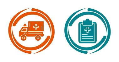 Ambulance and prescription Icon vector