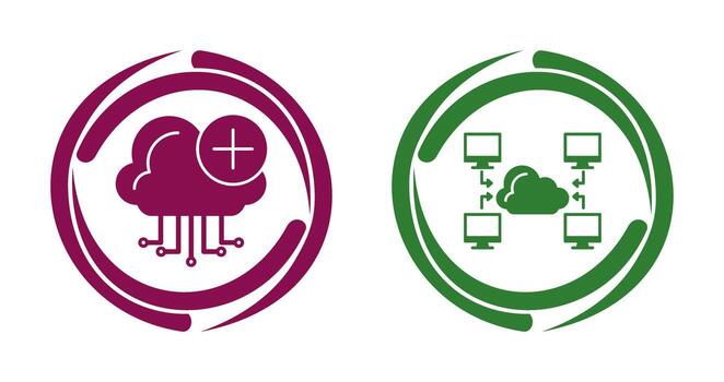 Cloud Computing and Computer  Icon vector