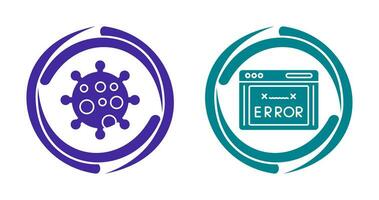 Virus and Error Code Icon vector