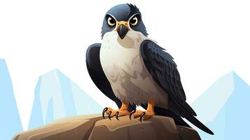 a cute little Peregrine Falcon in vector style. Generative AI photo