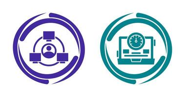 Network and Speedometer Icon vector