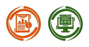 Financial Analytics and Webpage Icon vector