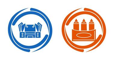 Stage and Crayons Icon vector
