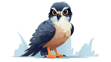 a cute little Peregrine Falcon in vector style. Generative AI photo