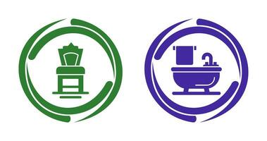 Chair and Bathtub Icon vector