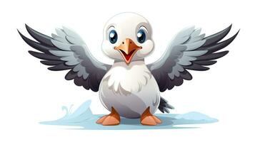 a cute little Albatross in vector style. Generative AI photo