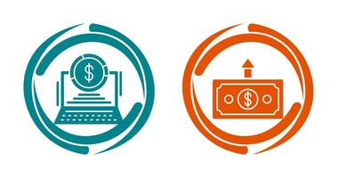 Pie Chart and Money Up Icon vector