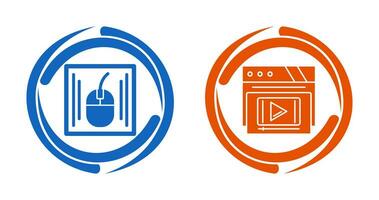 Mouse and Video Player Icon vector