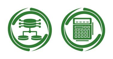 estructurado datos y calculadora icono vector