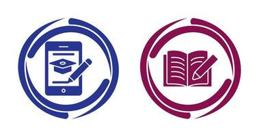 Online Course and Write Icon vector