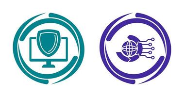 Shield and Internet Icon vector