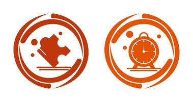 Puzzle and Stop Watch Icon vector