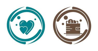 Heart and Wallet Icon vector