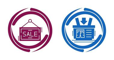 Shopping Basket and Super Sale Icon vector