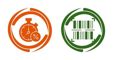 Timer and BarCode Icon vector