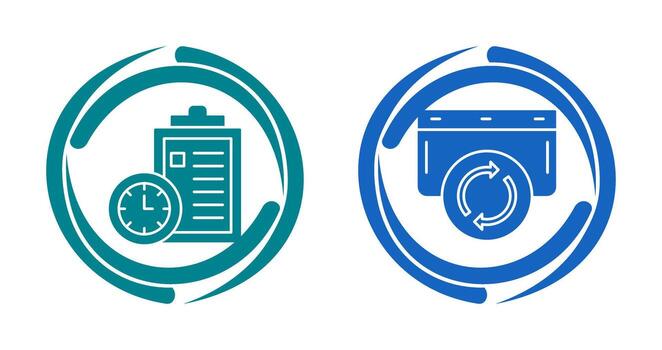 Time Management and Refresh Icon vector