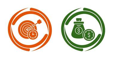 In Time and Time Is Money Icon vector