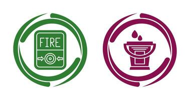 Fire Button and Water Bucket Icon vector