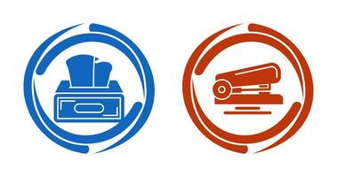 Tissue Box and Stapler Icon vector