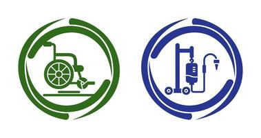 Wheel Chair and Intravenous Icon vector