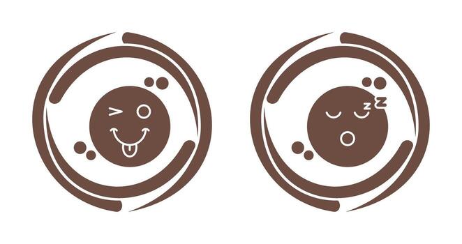 Tongue Out and Sleep Icon vector