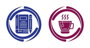 Tea and Diary Icon vector