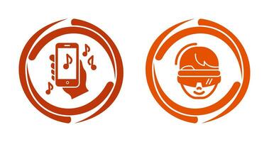 Smartphone and virtual Reality Glasses Icon vector