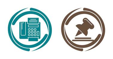 Fax Machine and Pin Icon vector