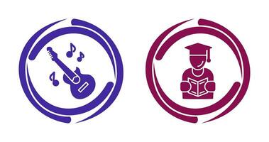 Learning and Guitar Icon vector