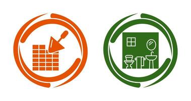 Brickwall and Bathroom Icon vector