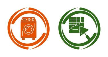 Washing Machine and Plastering Icon vector