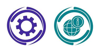 cogwheel and world Icon vector