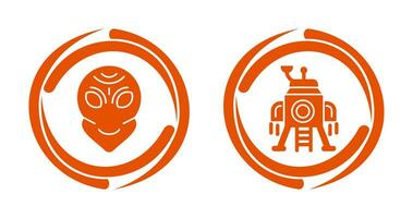 alien and lander Icon vector
