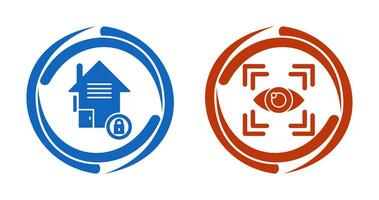 Real Estate and Eye Scan Icon vector