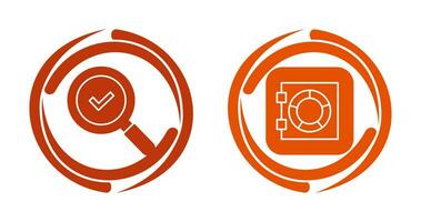 Magnifying Glass and Safe Box Icon vector