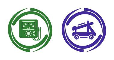 Voltmeter and Catapult Icon vector