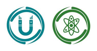 Atom and Magnet,attraction Icon vector