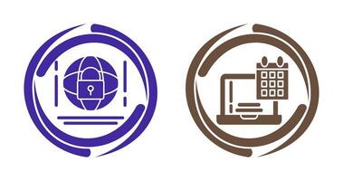 Internet Security and Calendar Icon vector