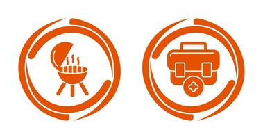 Bbq and First Aid Icon vector