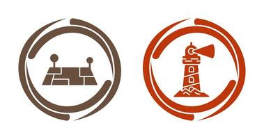 Pin Location and Lighthouse Icon vector