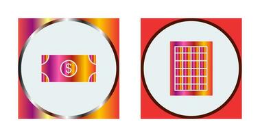 dollar bill and table of rates  Icon vector