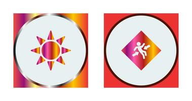 UV radiation and crush zone  Icon vector