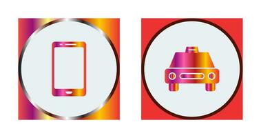 cell phone and cab  Icon vector