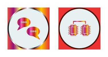 Conversation Bubbles and Processors Connected Icon vector