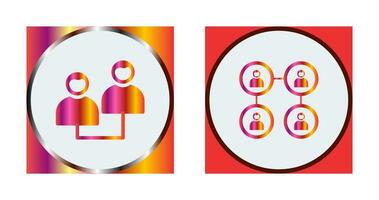 Connected Profiles and relation Icon vector