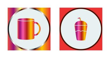 café jarra y frapé icono vector