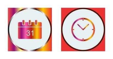 icono de calendario y reloj vector